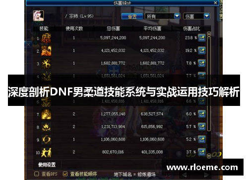 深度剖析DNF男柔道技能系统与实战运用技巧解析